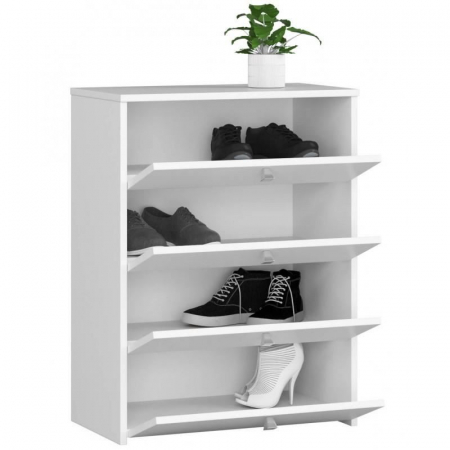 Dulap depozitat incaltaminte, pantofar, placa laminata, 4 sertare, alb, 60x33x80 cm [2]