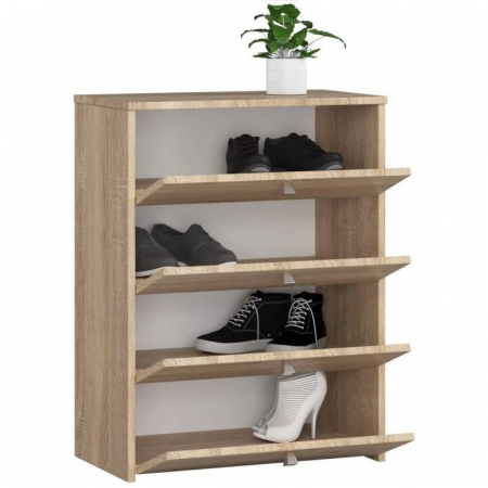 Dulap depozitat incaltaminte, pantofar, placa laminata, 4 sertare, stejar, 60x33x80 cm  [2]