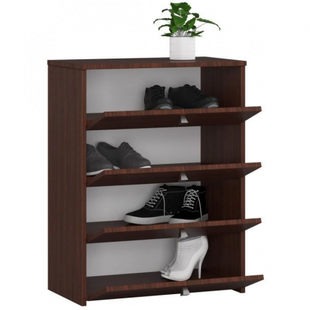 Dulap depozitat incaltaminte, pantofar, placa laminata, 4 sertare, wenge, 60x33x80 cm [2]