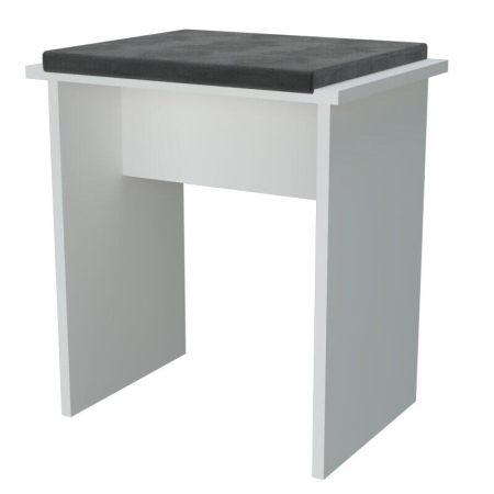 Masa de toaleta/machiaj, Vanessa + taburet, alb, cu oglinda si LED-uri, 130x43x143 cm [1]