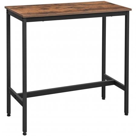 Mese - Masa pentru bucatarie/living/bar, Artool, inalta, pal si otel, maro rustic, 100x40x90 cm