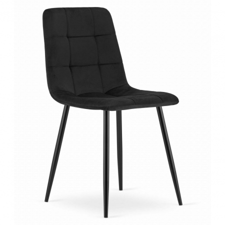 Masa pentru sufragerie/living + 4 scaune Kara, Artool, lemn, alb si negru, 120x80x75 cm [6]