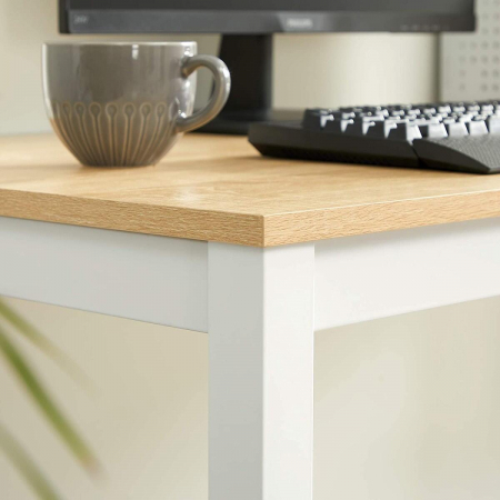 Masa pentru sufragerie/living, Artool, pal, metal, stejar si alb, 120x60x75 cm [2]