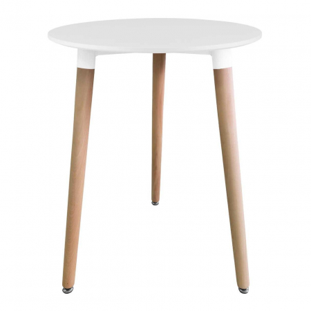 Masa stil scandinav, Artool, Kami, rotunda, MDF si lemn, alb, 60x74 cm [2]