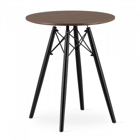 Masa stil scandinav, Artool, rotund, MDF si lemn, maro rustic, 60x73 cm [8]