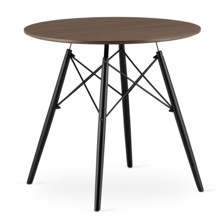 Masa stil scandinav, Artool, rotund, MDF si lemn, maro rustic, 80x75 cm [1]