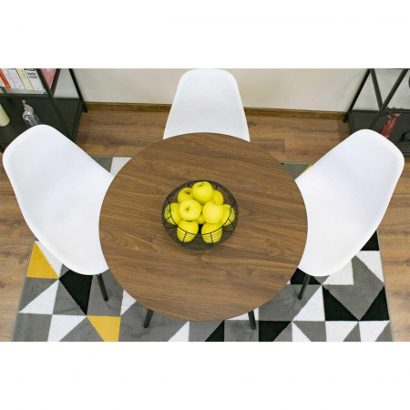 Masa stil scandinav, Artool, rotund, MDF si lemn, maro rustic, 80x75 cm [7]