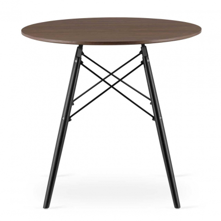 Masa stil scandinav, Artool, rotund, MDF si lemn, maro rustic, 80x75 cm [2]