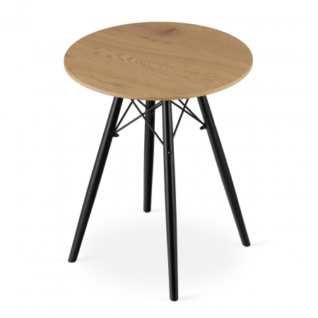 Mese - Masa stil scandinav, Artool, rotund, MDF si lemn, natur, 60x73 cm