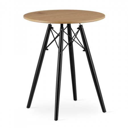 Masa stil scandinav, Artool, rotund, MDF si lemn, natur, 60x73 cm [7]