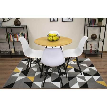 Masa stil scandinav, Artool, rotund, MDF si lemn, natur, 80x75 cm [11]