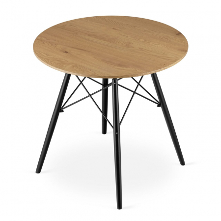 Mese - Masa stil scandinav, Artool, rotund, MDF si lemn, natur, 80x75 cm