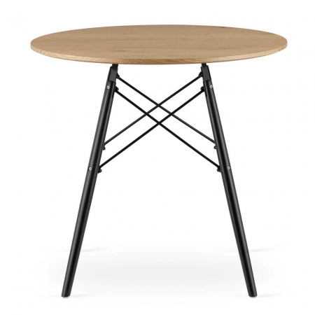 Masa stil scandinav, Artool, rotund, MDF si lemn, natur, 80x75 cm [13]