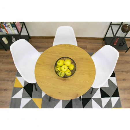 Masa stil scandinav, Artool, rotund, MDF si lemn, natur, 80x75 cm [6]