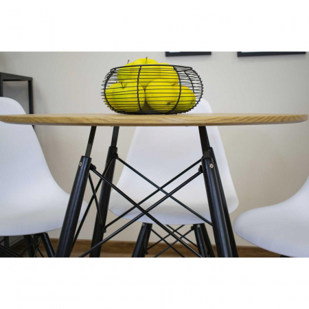Masa stil scandinav, Artool, rotund, MDF si lemn, natur, 80x75 cm [7]