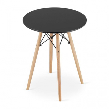 Mese - Masa stil scandinav, Artool, rotund, MDF si lemn, negru, 60x72 cm