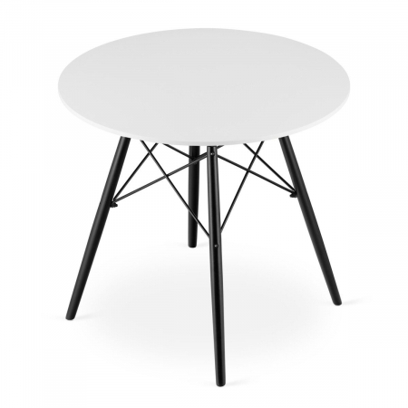 Mese - Masa stil scandinav, Artool, Todi, rotund, MDF si lemn, alb si negru, 80x72 cm