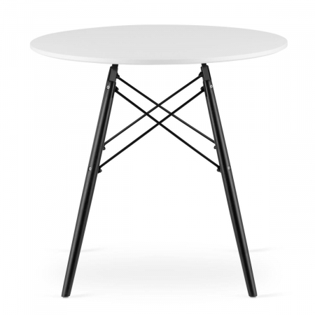 Masa stil scandinav, Artool, Todi, rotund, MDF si lemn, alb si negru, 80x72 cm [1]