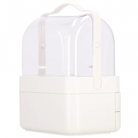 Organizator cosmetice, plastic, 3 niveluri, 3 sertare, alb, 29.8x20.4x39.5 cm, Springos [11]