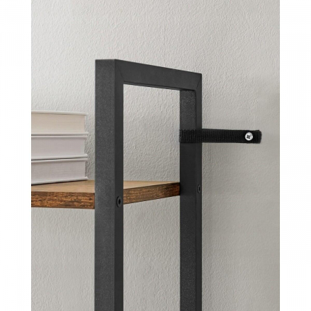 Raft depozitare, Artool, pal, otel, 6 polite, maro rustic si negru, max 23 kg, 60x24x186 cm [3]