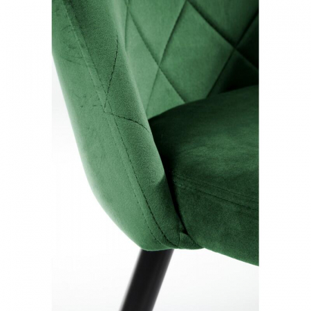 Scaun bucatarie/living, Akord, Brandy, catifea, otel, verde, 50x54x77 cm [2]