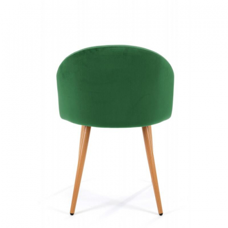 Scaun bucatarie/living, Akord, Maiden, catifea, otel, verde si natur, 54x54x76 cm [2]