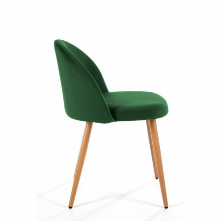 Scaun bucatarie/living, Akord, Maiden, catifea, otel, verde si natur, 54x54x76 cm [5]