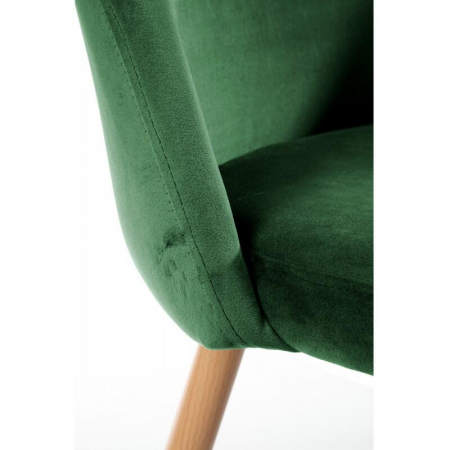 Scaun bucatarie/living, Akord, Maiden, catifea, otel, verde si natur, 54x54x76 cm [3]