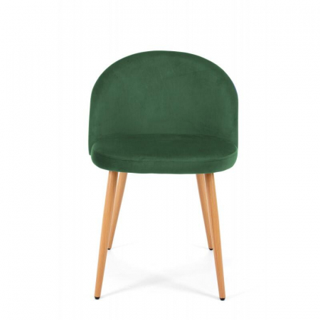 Scaun bucatarie/living, Akord, Maiden, catifea, otel, verde si natur, 54x54x76 cm [1]