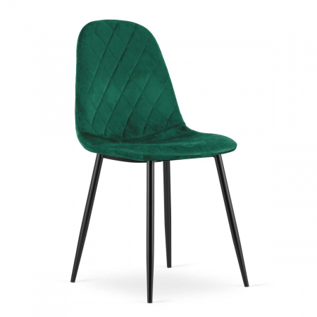 Scaun bucatarie/living, Artool, Asti, catifea, metal, verde si negru, 44.5x50.5x87.5 cm [2]