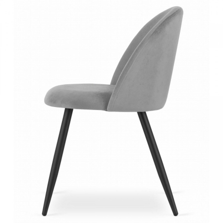 Scaun bucatarie/living, Artool, Bello, catifea, metal, argintiu, 46x42.5x76.5 cm [3]