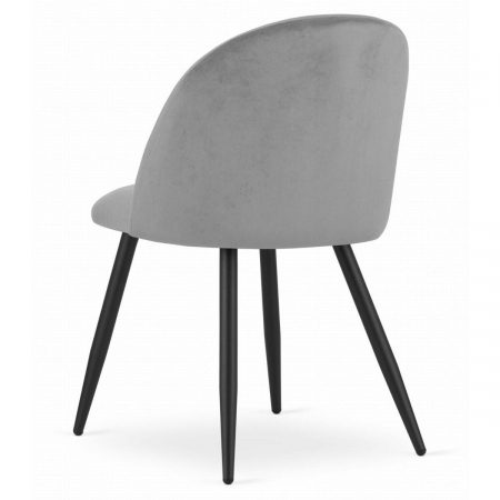 Scaun bucatarie/living, Artool, Bello, catifea, metal, argintiu, 46x42.5x76.5 cm [2]