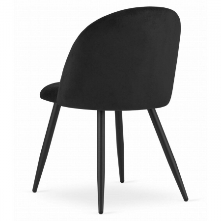 Scaun bucatarie/living, Artool, Bello, catifea, metal, negru, 46x42.5x76.5 cm [2]