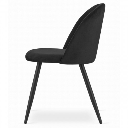 Scaun bucatarie/living, Artool, Bello, catifea, metal, negru, 46x42.5x76.5 cm [3]