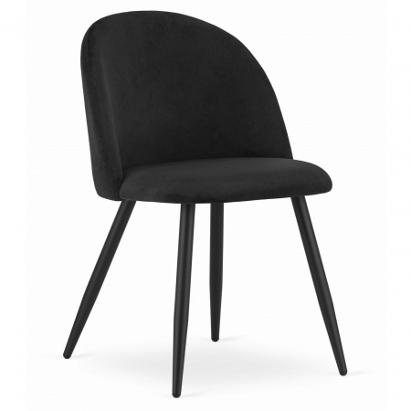 Scaune - Scaun bucatarie/living, Artool, Bello, catifea, metal, negru, 46x42.5x76.5 cm