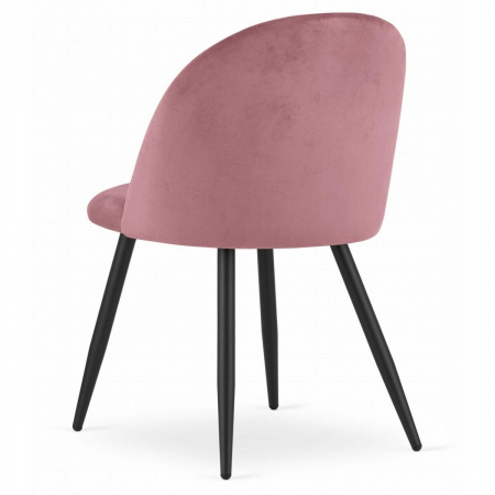 Scaun bucatarie/living, Artool, Bello, catifea, metal, roz, 46x42.5x76.5 cm [2]
