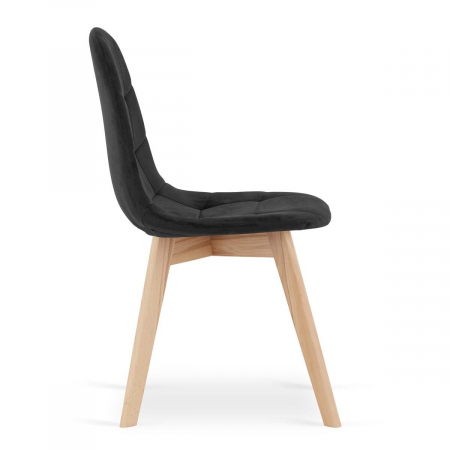 Scaun bucatarie/living, Artool, Bora, catifea, lemn, negru, 44.5x54x81.5 cm [2]