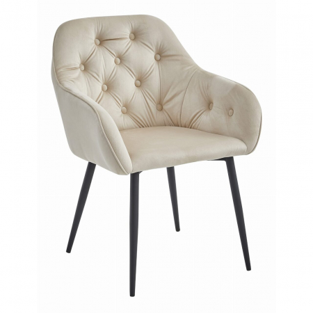 Scaune - Scaun bucatarie/living, Artool, Forio, catifea, metal, bej si negru, 61x55.5x81 cm