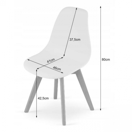 Scaun bucatarie/living, Artool, Kito, PP, lemn, alb, 46x54.5x80 cm [1]
