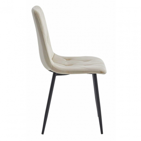 Scaun bucatarie/living, Artool, Libra, catifea, metal, bej si negru, 44x40x88.5 cm [4]