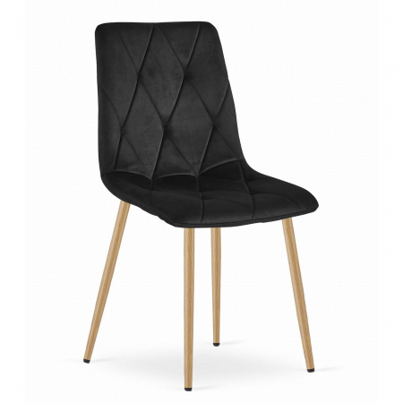 Scaune - Scaun bucatarie/living, Artool, Libra, catifea, metal, negru, 45x54x86.5 cm
