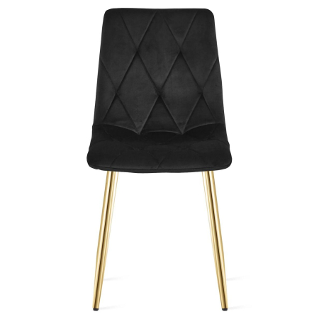 Scaun bucatarie/living, Artool, Libra, catifea, metal, negru si auriu, 45x54x86.5 cm [1]