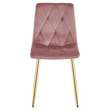 Scaun bucatarie/living, Artool, Libra, catifea, metal, roz si auriu, 45x54x86.5 cm [2]