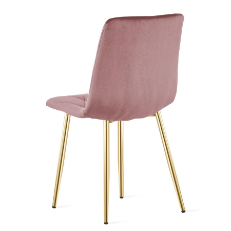 Scaun bucatarie/living, Artool, Libra, catifea, metal, roz si auriu, 45x54x86.5 cm [5]