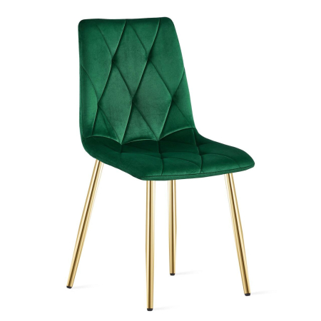 Scaun bucatarie/living, Artool, Libra, catifea verde, picioare metal auriu, 45x54x86.5 cm [6]