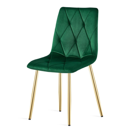 Scaun bucatarie/living, Artool, Libra, catifea verde, picioare metal auriu, 45x54x86.5 cm [4]