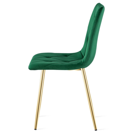 Scaun bucatarie/living, Artool, Libra, catifea verde, picioare metal auriu, 45x54x86.5 cm [1]