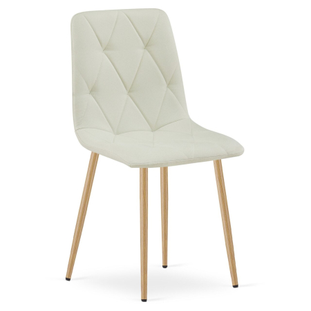 Scaune - Scaun bucatarie/living, Artool, Libra, textil, metal, bej si natur, 44.5x54.5x87 cm