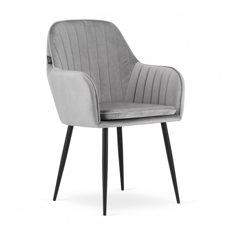 Scaune - Scaun bucatarie/living, Artool, Lugo, catifea, metal, argintiu si negru, 57.5x56.5x86.5 cm