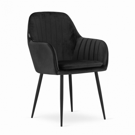 Scaune - Scaun bucatarie/living, Artool, Lugo, catifea, metal, negru, 57.5x56.5x86.5 cm